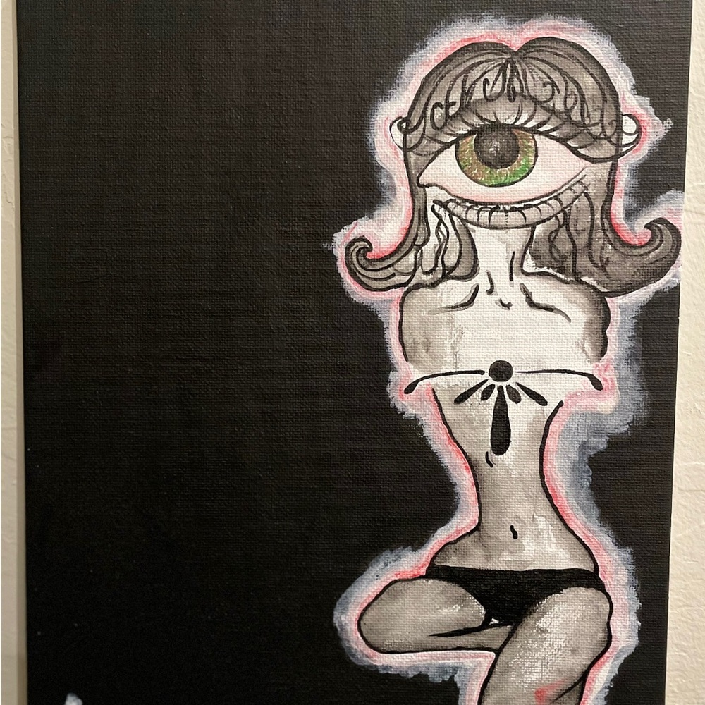 Abstract Black and White Eye Art Canvas